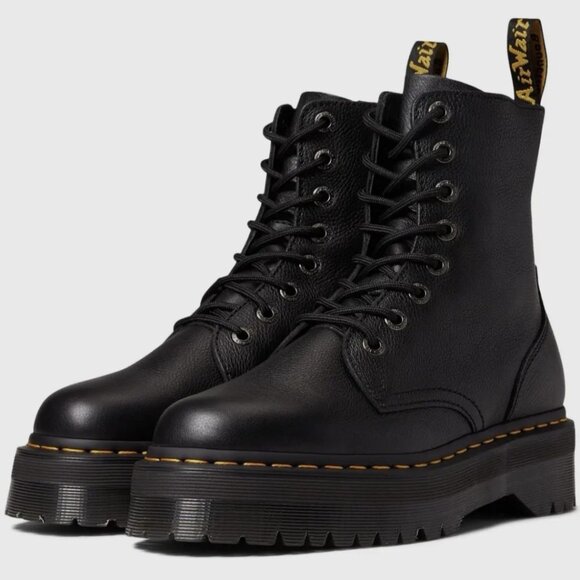 Dr Martens Jadon III Black Pisa Leather 8 Eye Platform Boots M11/W12 NEW